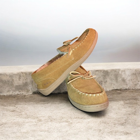 Leather Upper Comfort Women's Tan Moccasins - Picture 11 of 11